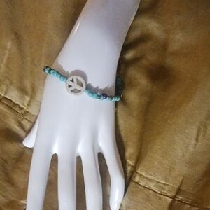 Peace Symbol Beaded Bracelet